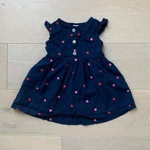 Carter's girls 12m navy and hearts dress